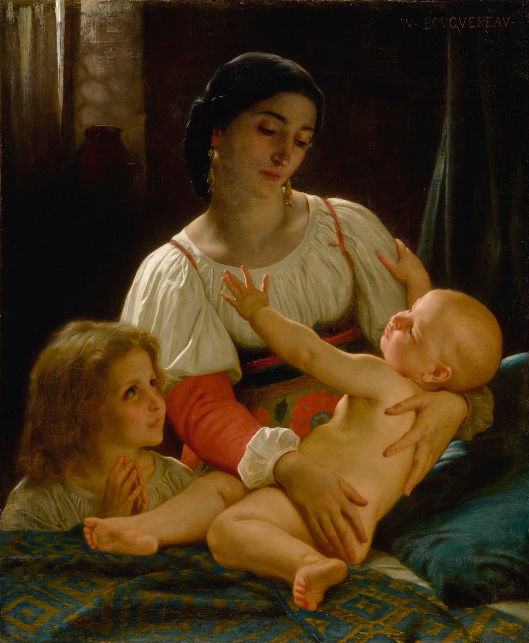 Le Réveil (Reductie) door William Adolphe Bouguereau