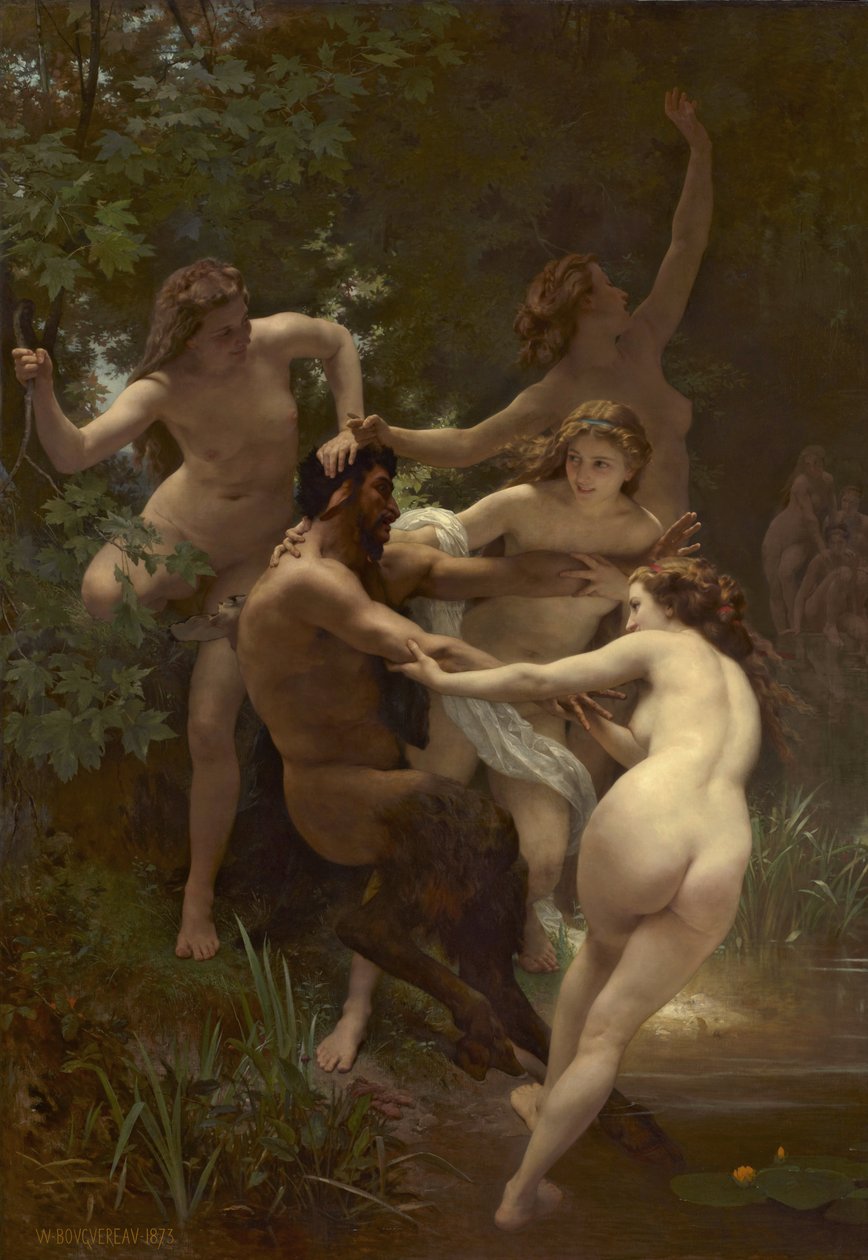 Nimfen en Sater door William Adolphe Bouguereau