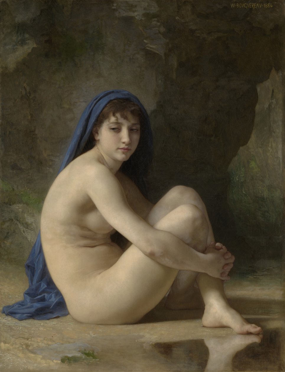 Zittende Naakt, 1884 door William Adolphe Bouguereau