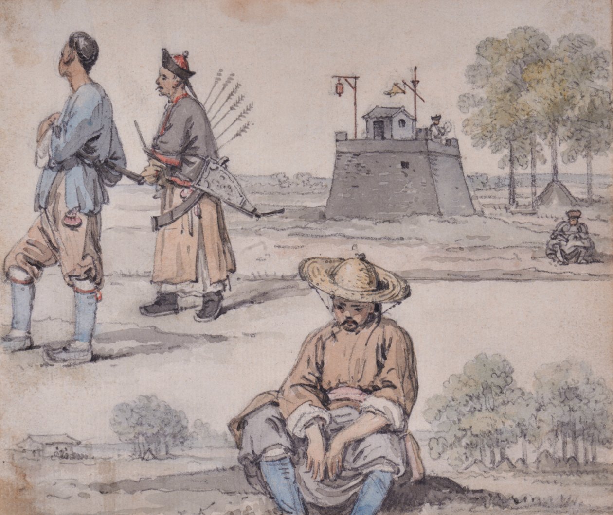 Chinese figuren (een boogschutter) door William Alexander