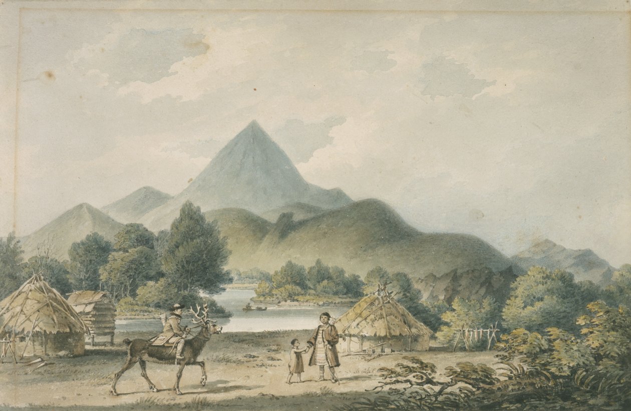 Indiaans dorp door William Alexander