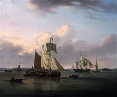 Schepen bij Deptford door William Anderson