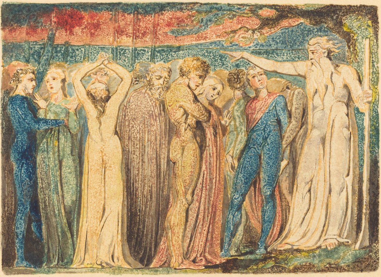 Jozef van Arimathea predikt aan de Britten door William Blake