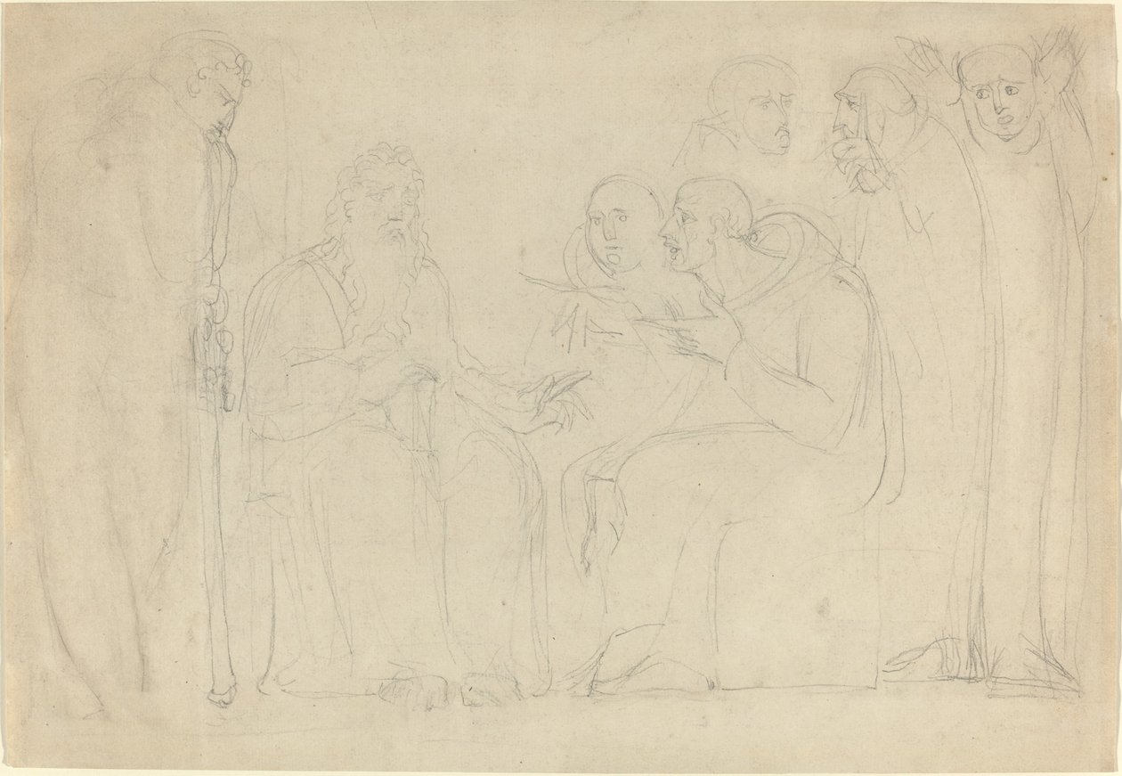 Sint Augustinus Bekeert Koning Ethelbert van Kent door William Blake