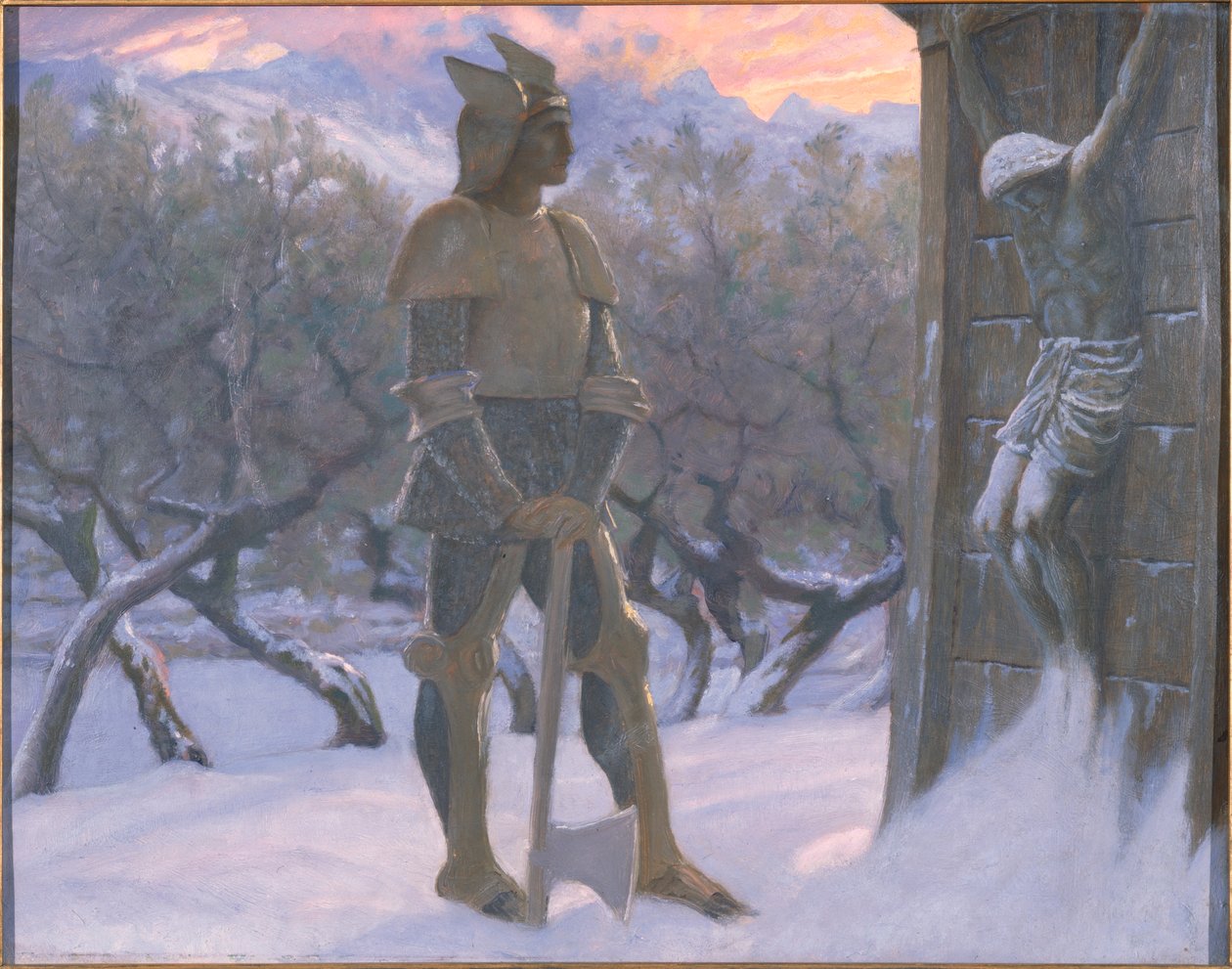 De Hun en het kruisbeeld door William Blake Richmond