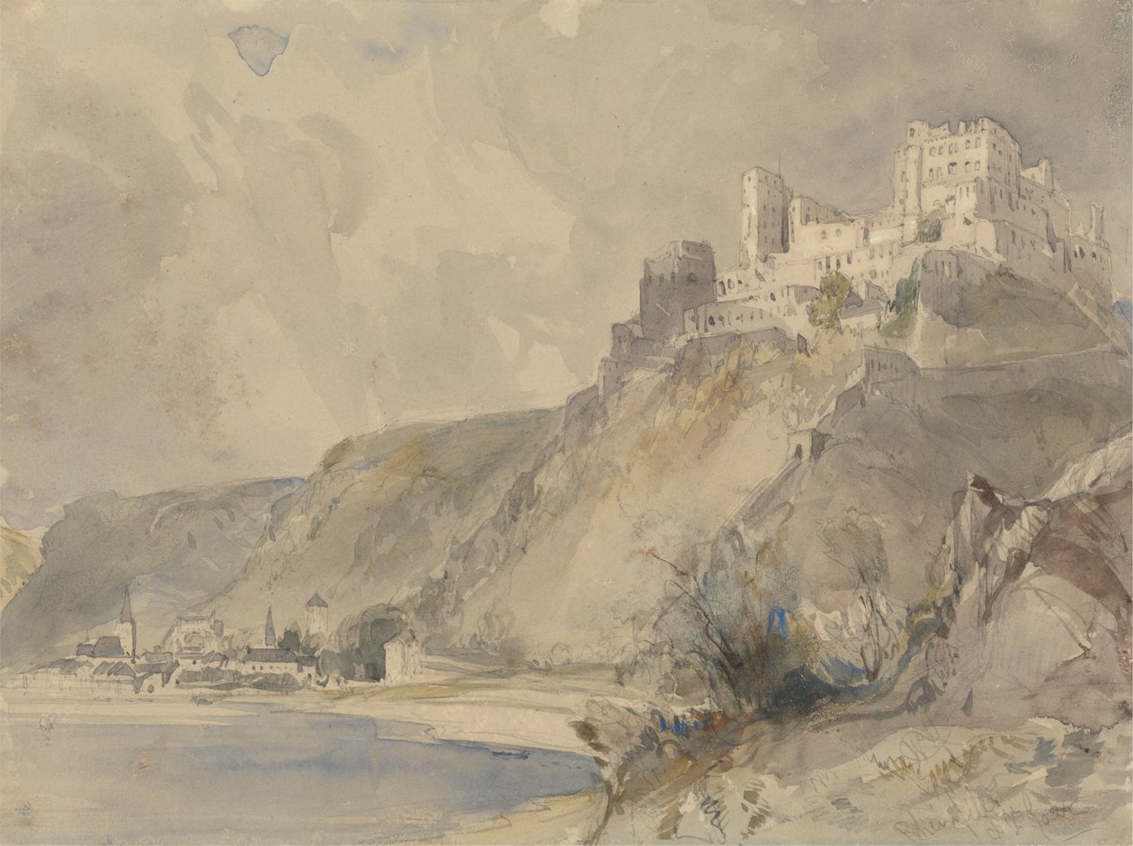 Rheinfels en St. Goar door William Callow