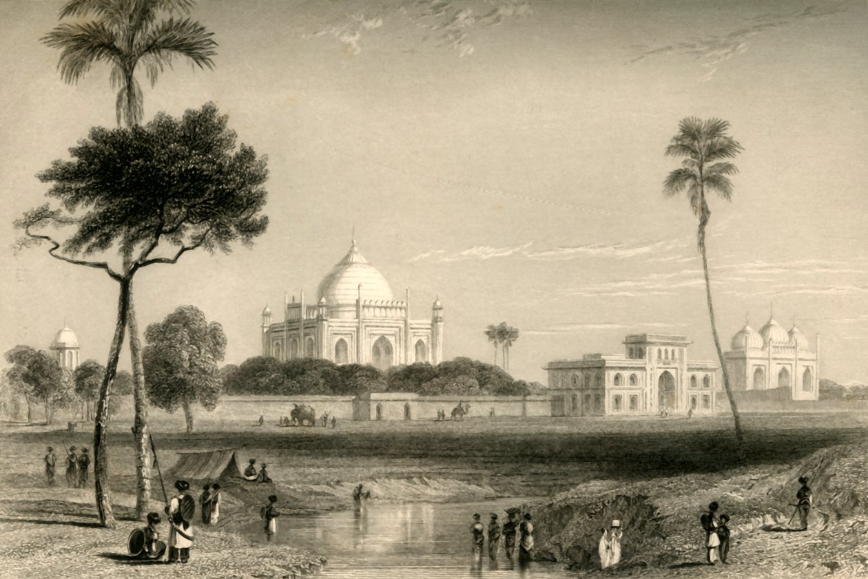 Mausoleum van Sufter Jung, Delhi, 1835 door William Daniell