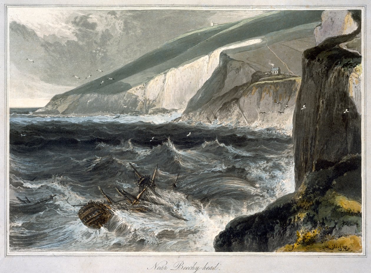 Bij Beachy Head, Sussex, 1823 door William Daniell