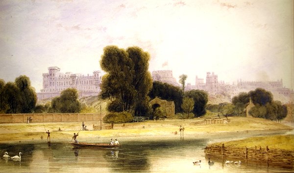 Windsor Castle vanuit Eton, Berkshire door William Daniell
