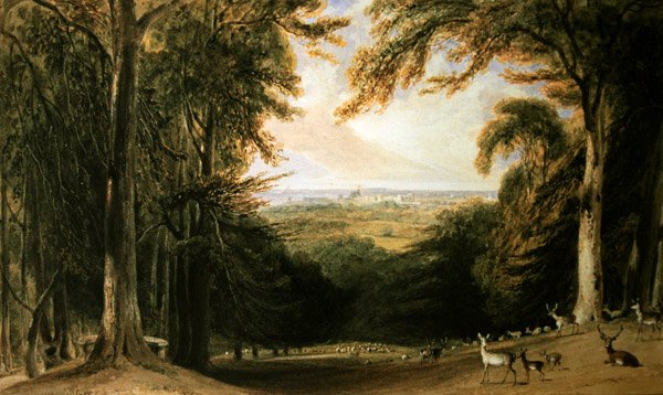 Bosrijk landschap, Windsor door William Daniell