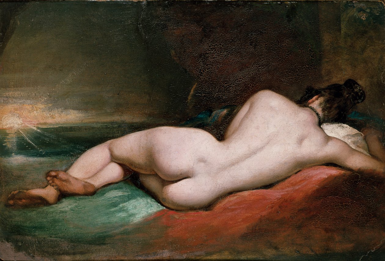 Naakte vrouw liggend, begin 19e eeuw door William Etty