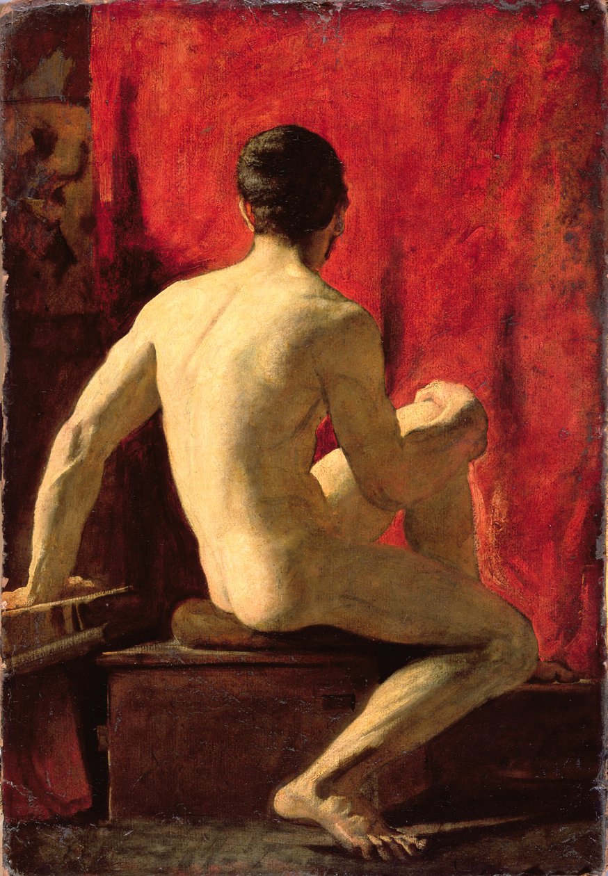 Zittend Mannelijk Model door William Etty