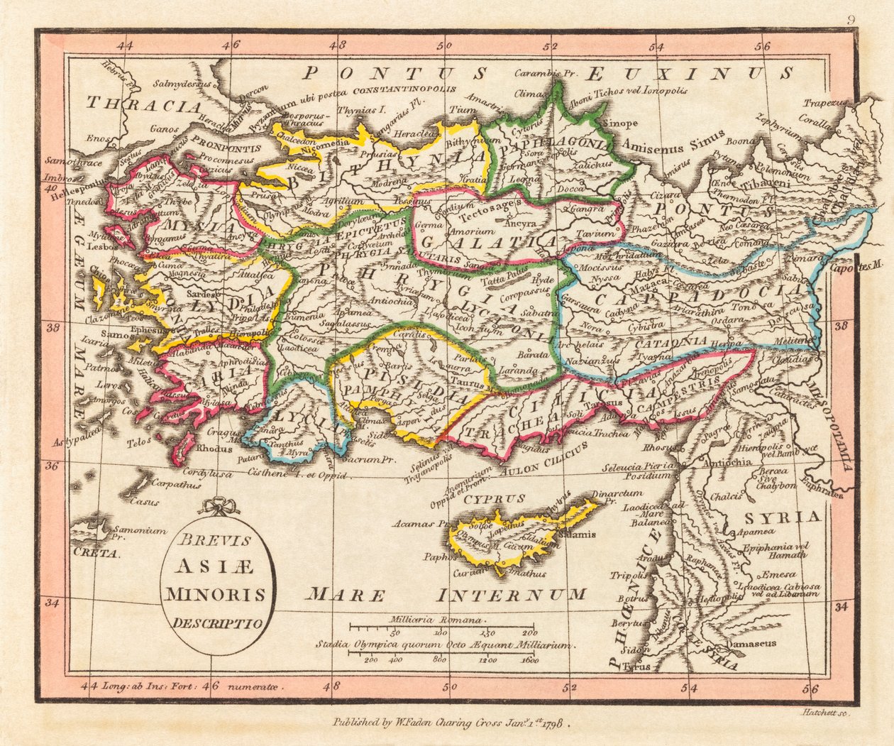 Oude Klein-Azië. Kaart. door William Faden