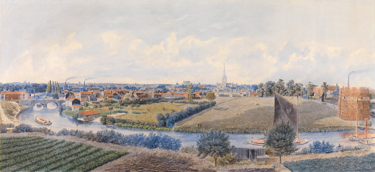 Zuidoostelijk Uitzicht op Norwich door William Frederick Austin