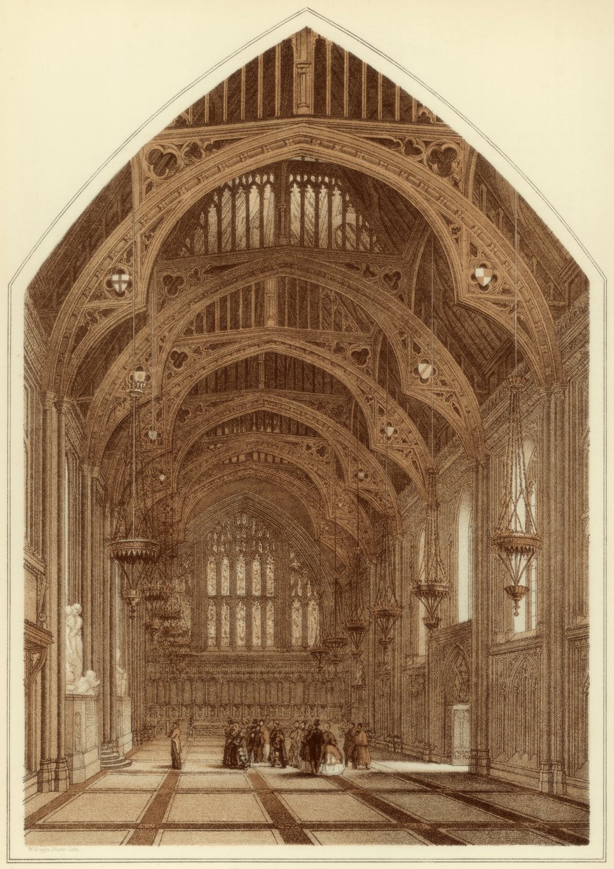 Interieur van het Guildhall, City of London, 1886 door William Griggs