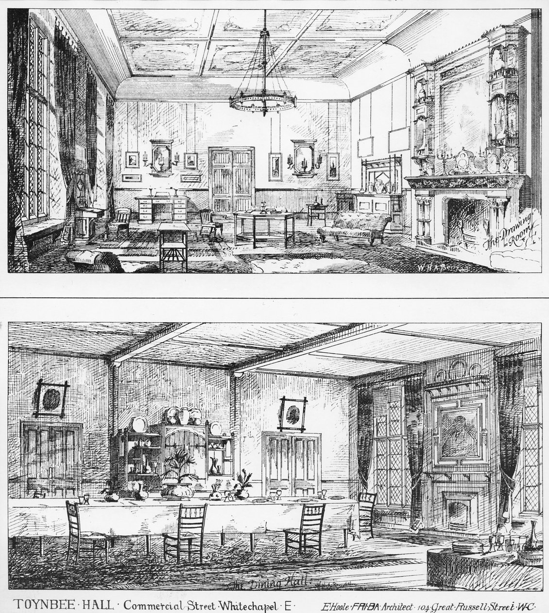 Interieur van Toynbee Hall door William H Atkin Berry
