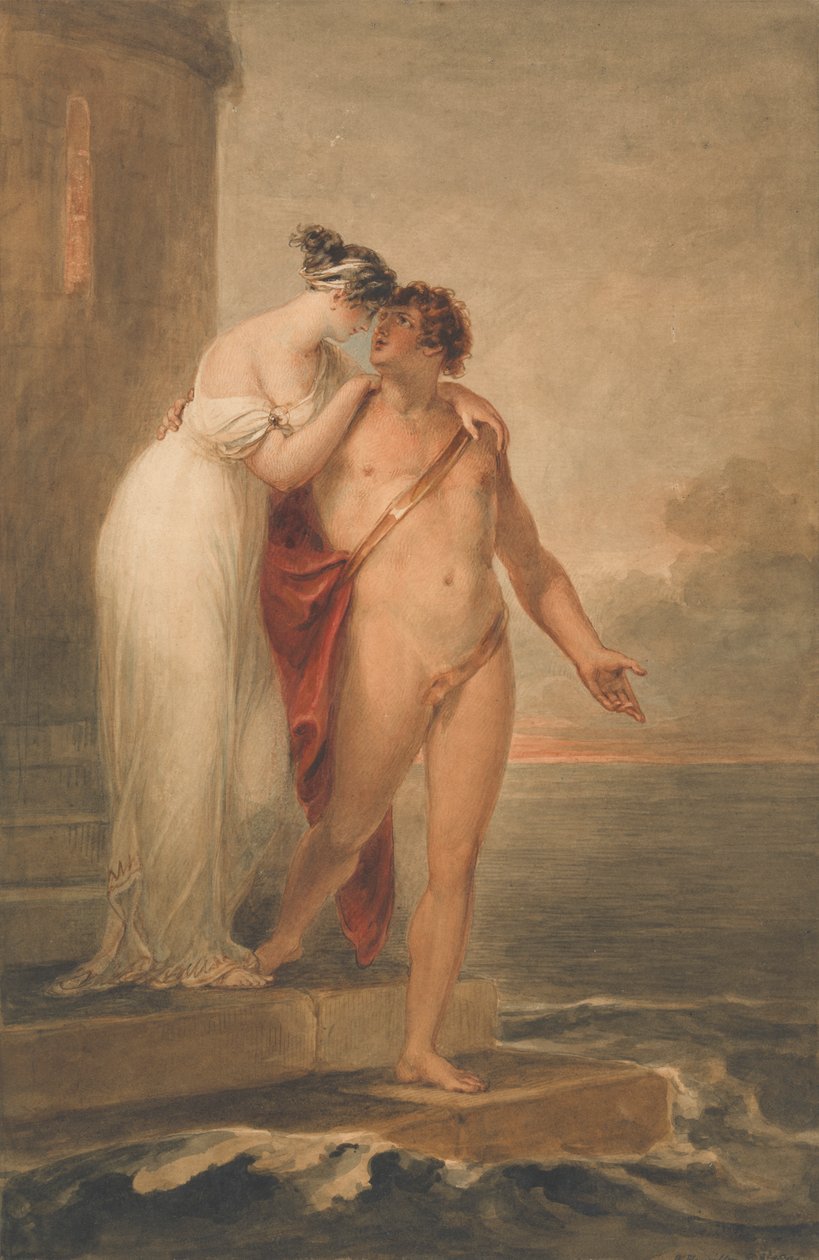 Hero en Leander door William Hamilton