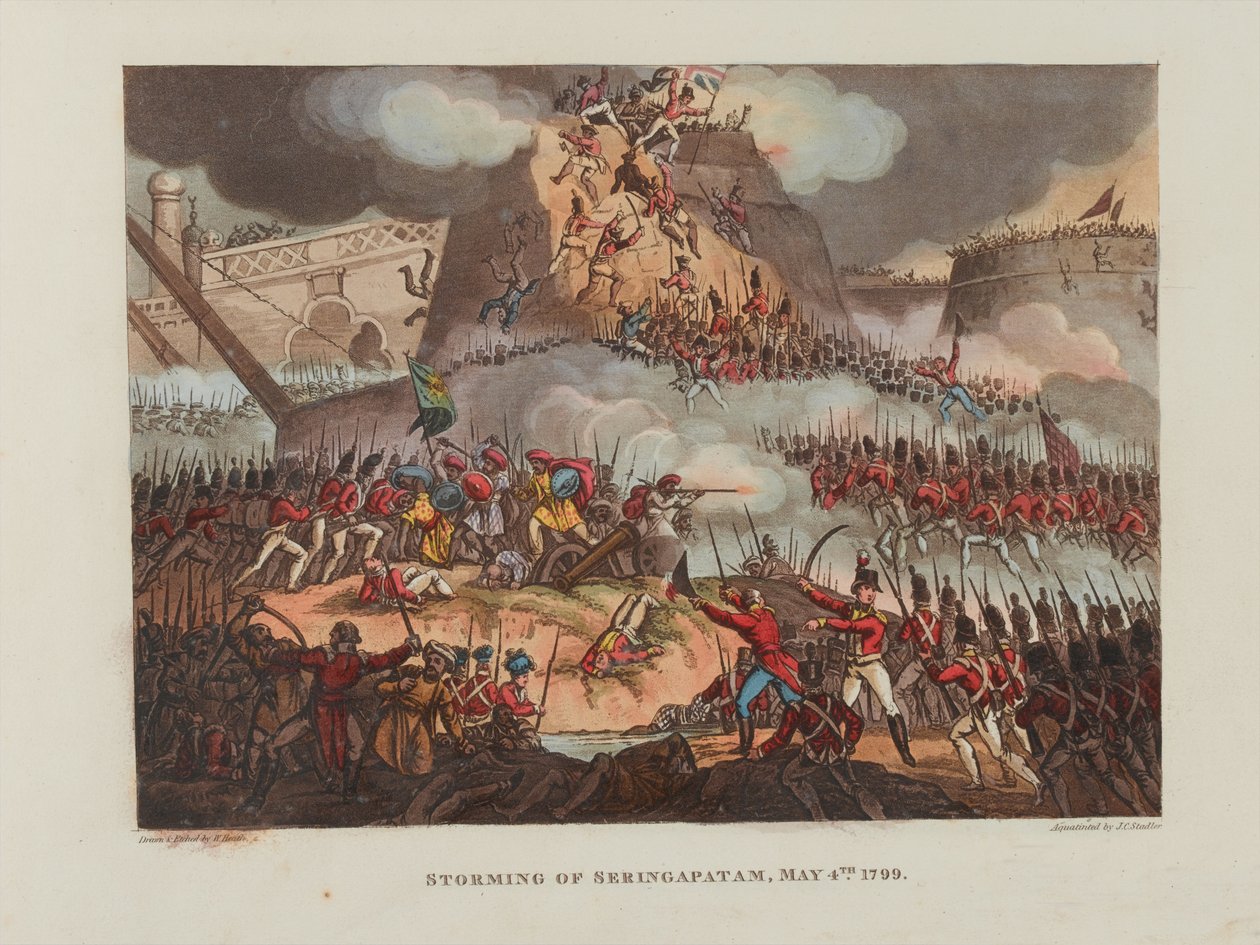 Bestorming van Seringapatam door William Heath