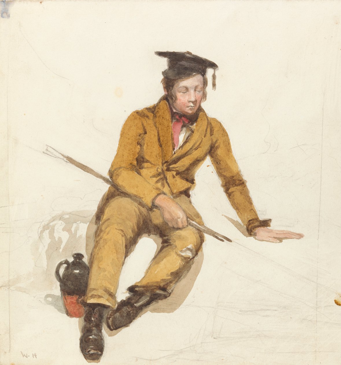 Een jonge geleerde gaat vissen door William Henry Hunt