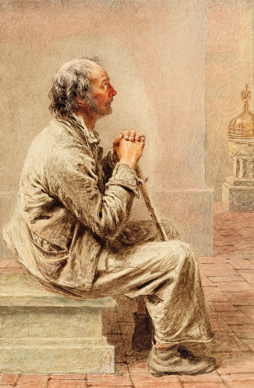 Rustieke devotie, ca. 1840 door William Henry Hunt