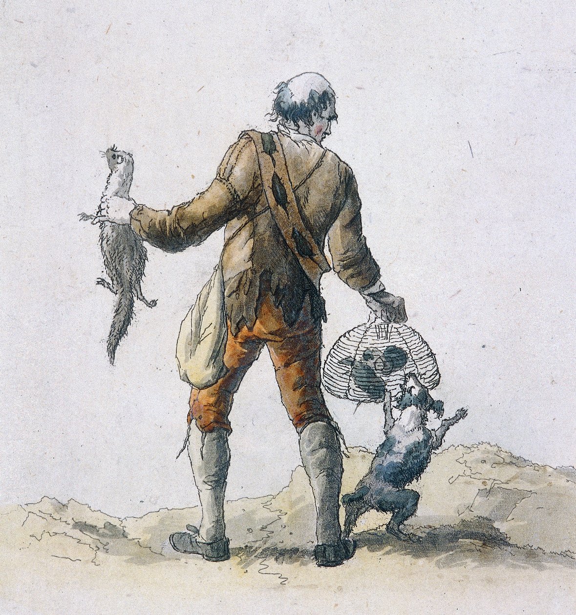 Een rattenvanger, Provinciale Karakters, 1804 door William Henry Pyne