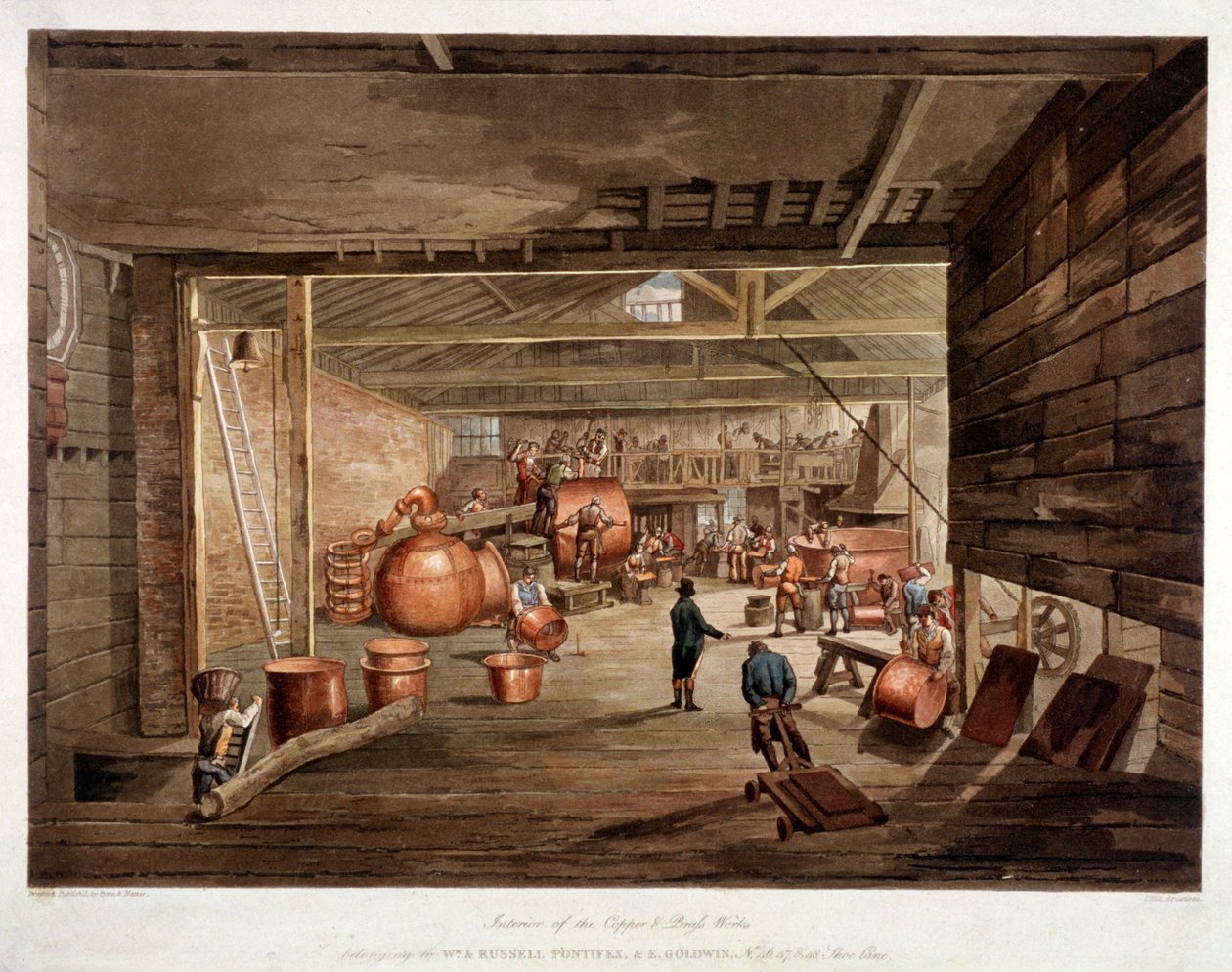 Shoe Lane, Londen, ca. 1806 door William Henry Pyne