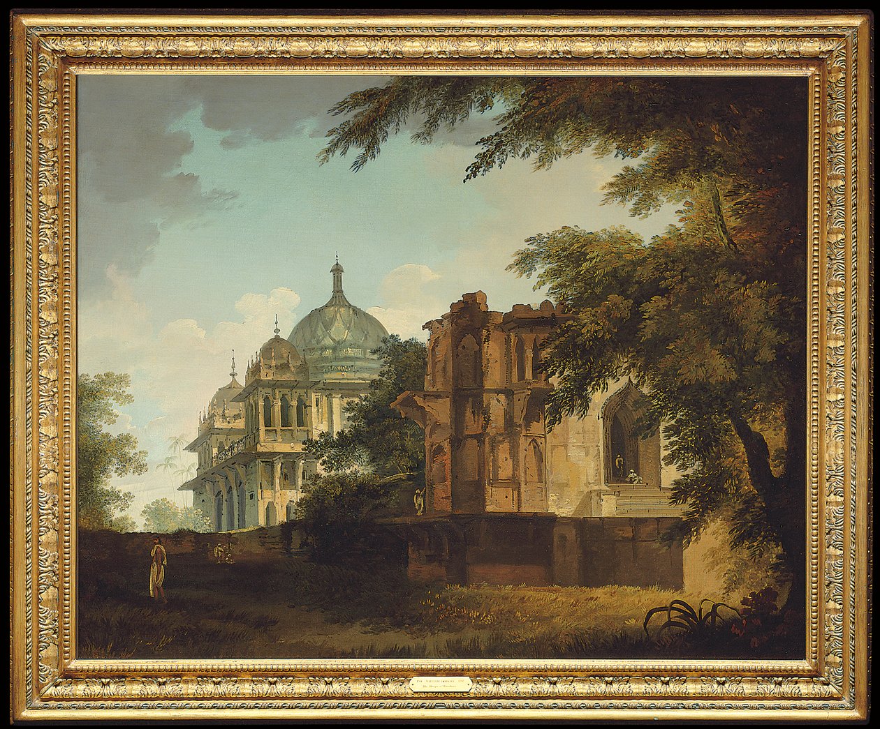Uitzicht op een Moskee in Mounheer door William Hodges