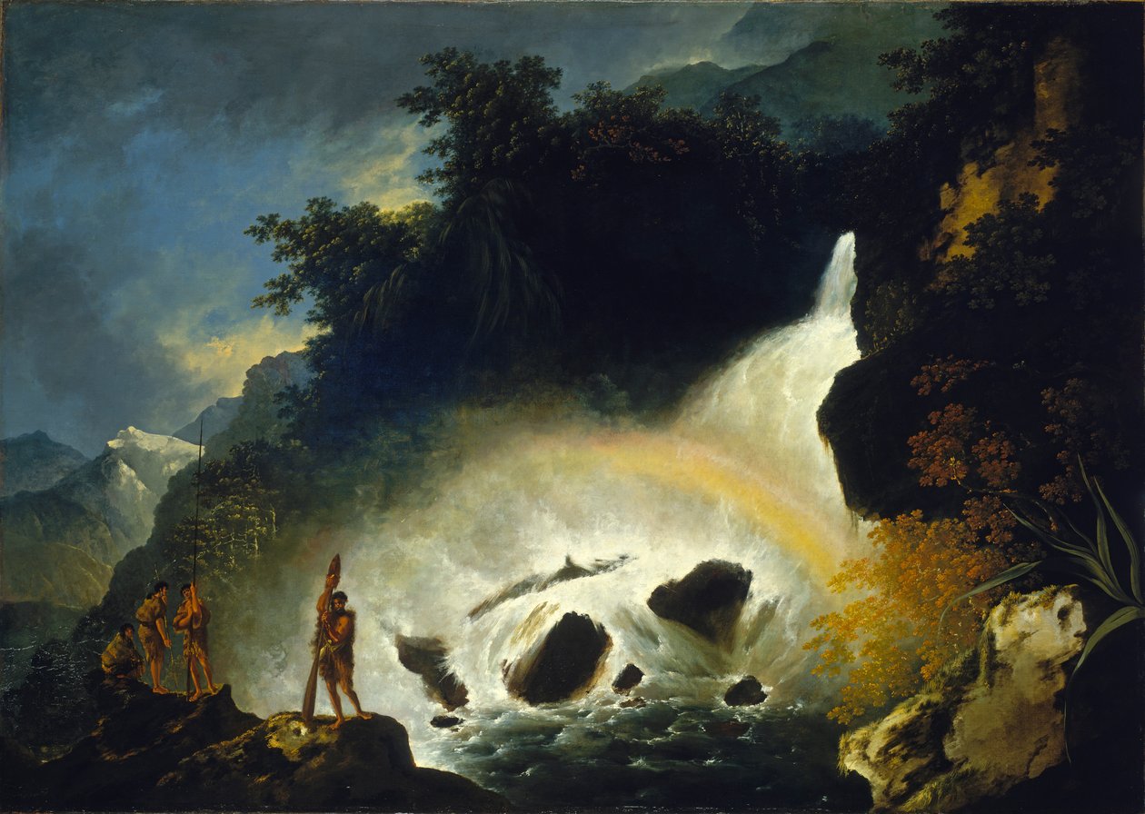 Waterval in Dusky Bay, april 1773 door William Hodges