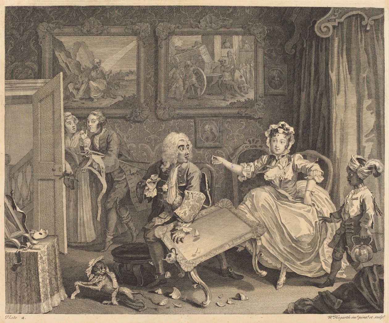 Het Pad van een Hoer: pl.2 door William Hogarth