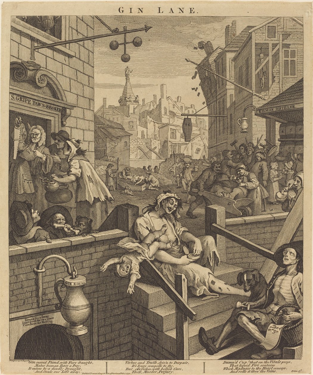 Gin Lane door William Hogarth