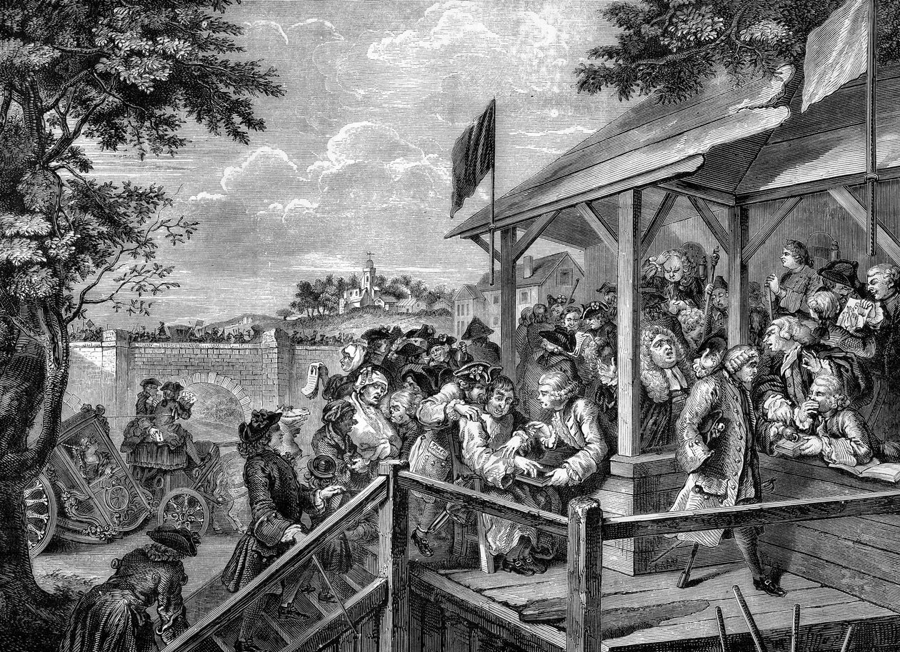 Polling at an Election door William Hogarth door William Hogarth