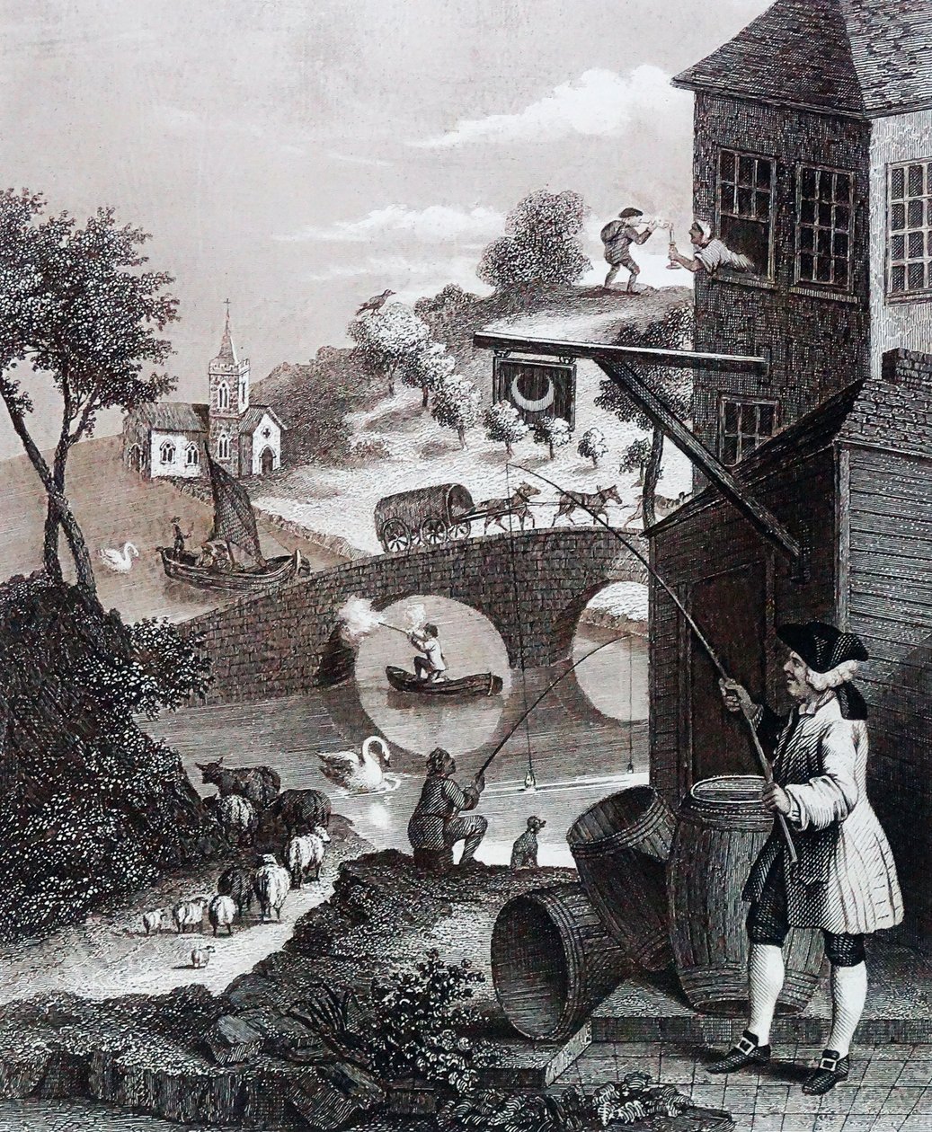Satire op valse perspectief door William Hogarth
