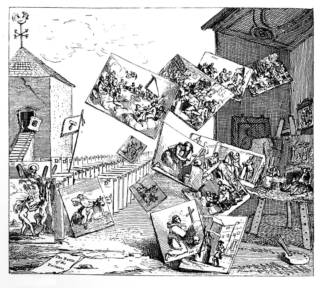 De Slag om de Beelden door William Hogarth