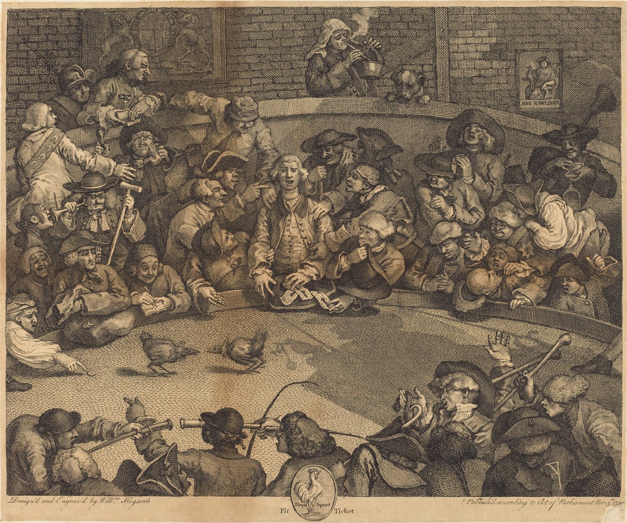 De Hanenbak door William Hogarth