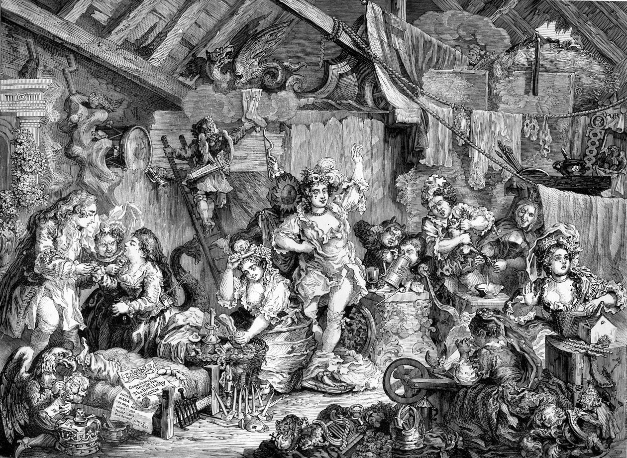 The Company of Strollers door William Hogarth
