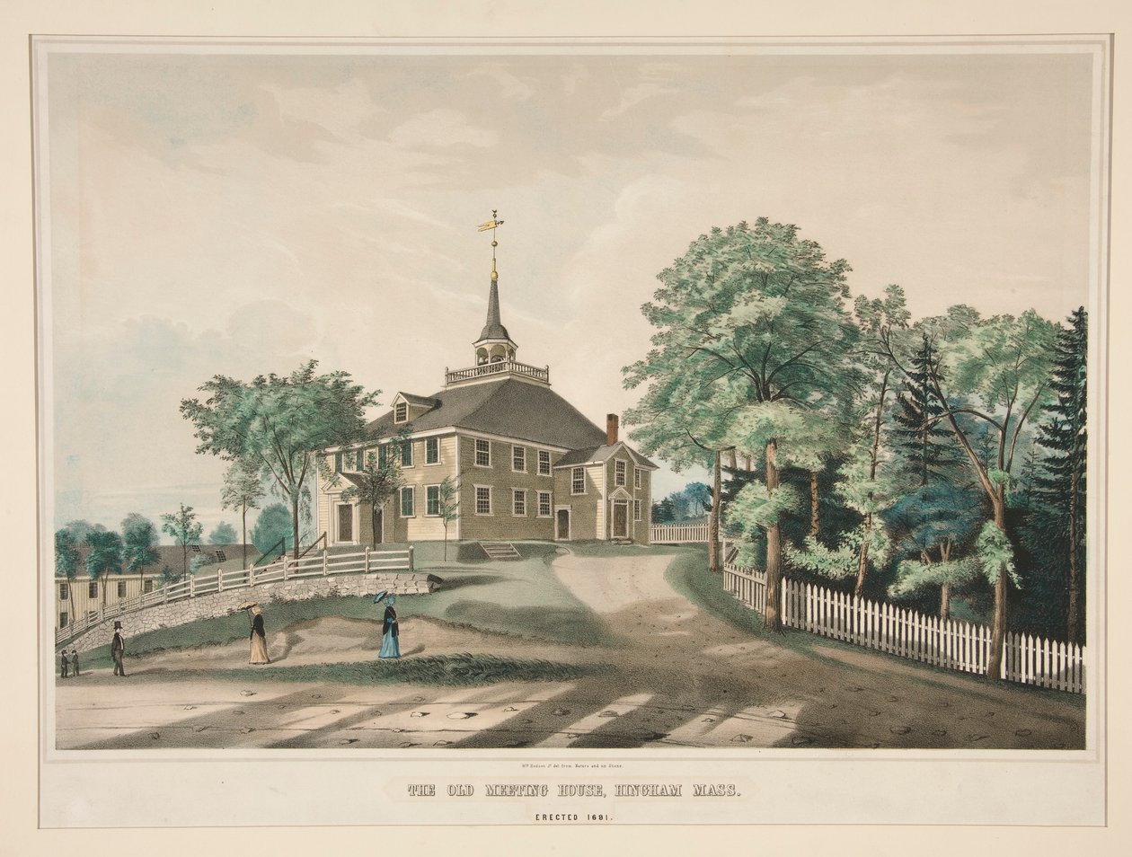 Het oude ontmoetingshuis, Hingham, Mass. door William Hudson