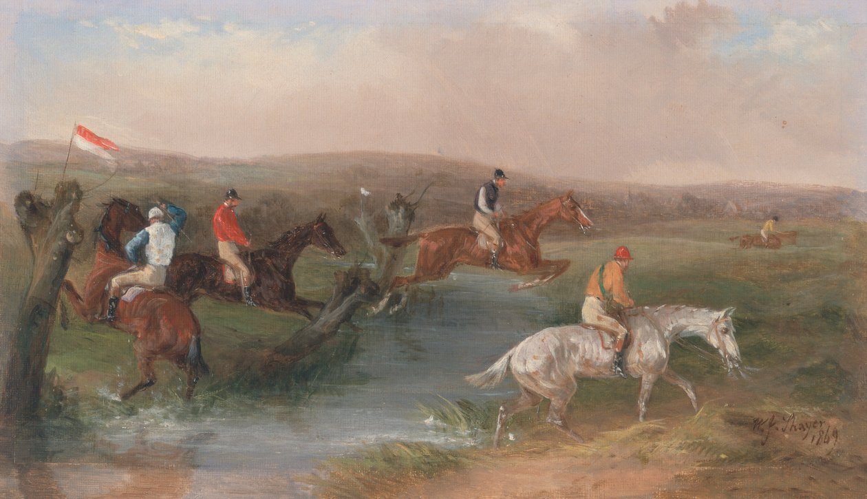Steeplechasing: De Beek door William J. Shayer