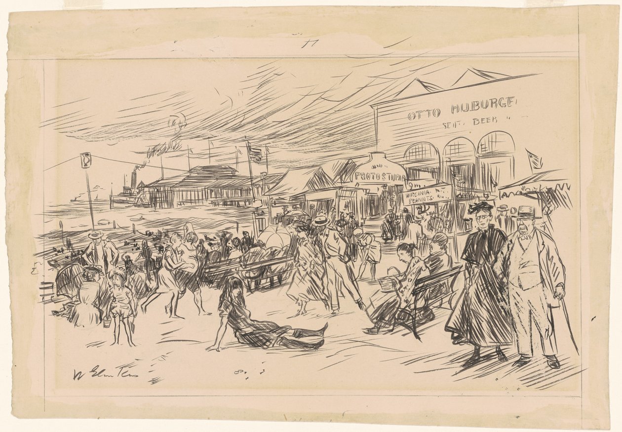 Coney Island Boardwalk door William James Glackens