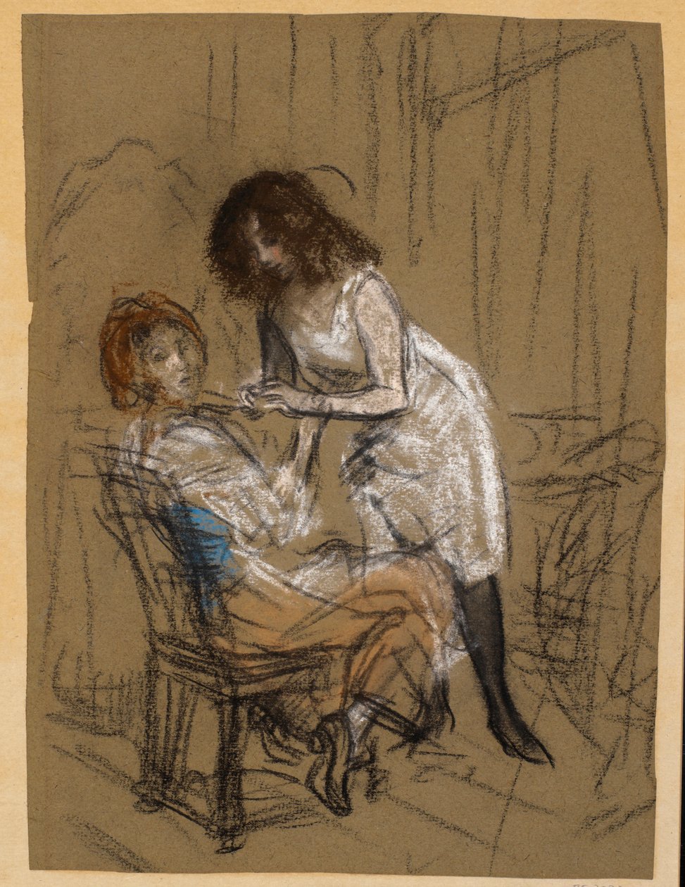 Twee vrouwen (een zittend) door William James Glackens