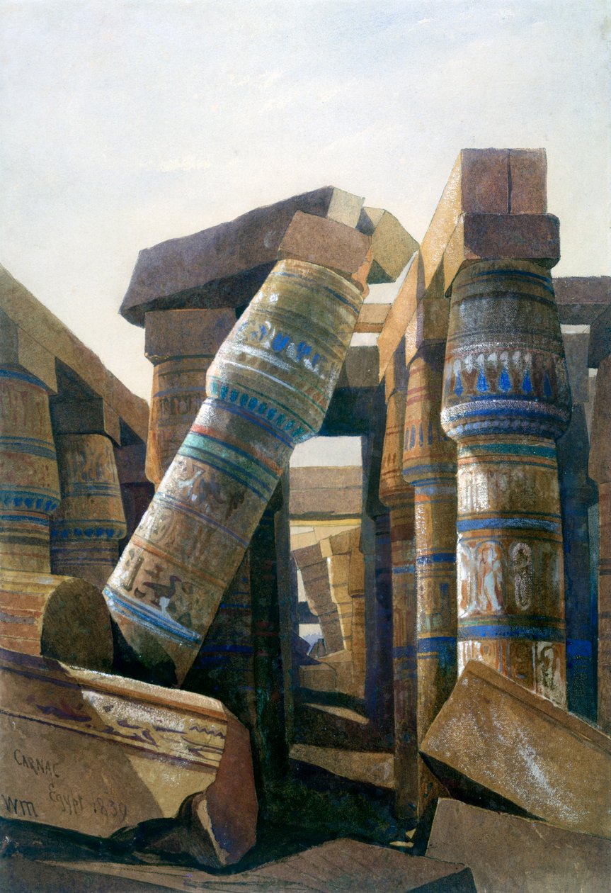 Zaal van zuilen, Karnak door William James Muller