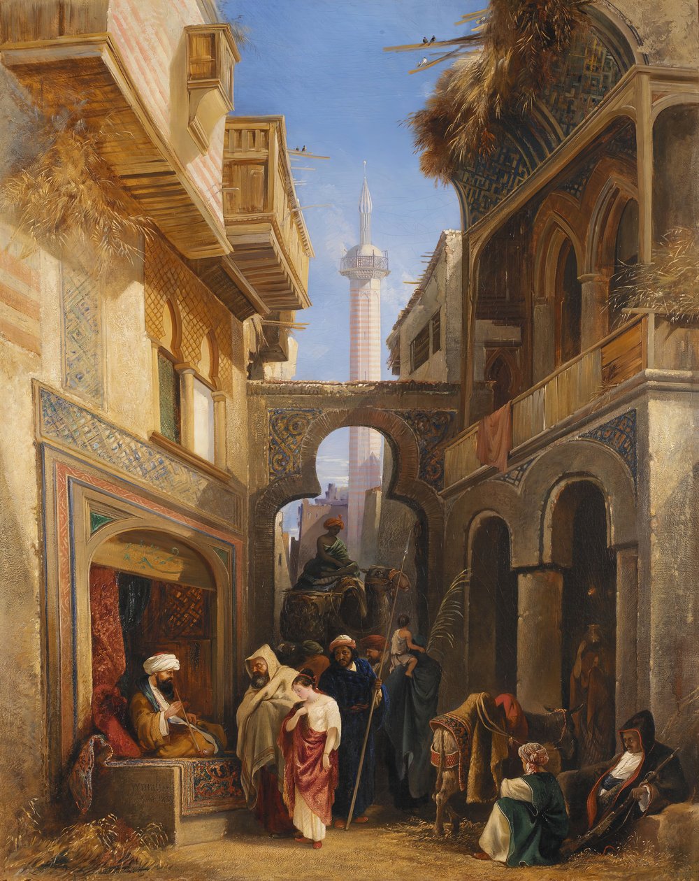 Straatscène in Caïro door William James Muller