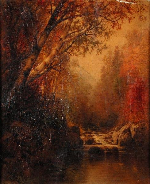 Interieur landschap door William M. Hart