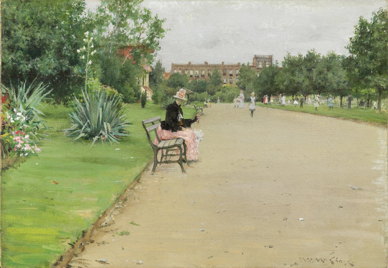 Een Stadspark, ca. 1887 door William Merritt Chase