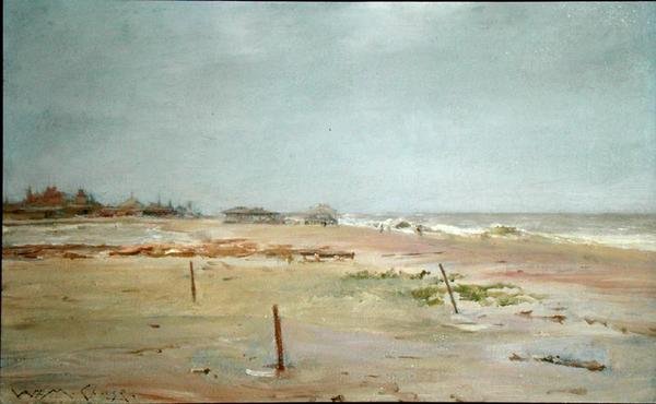 Strandscène door William Merritt Chase