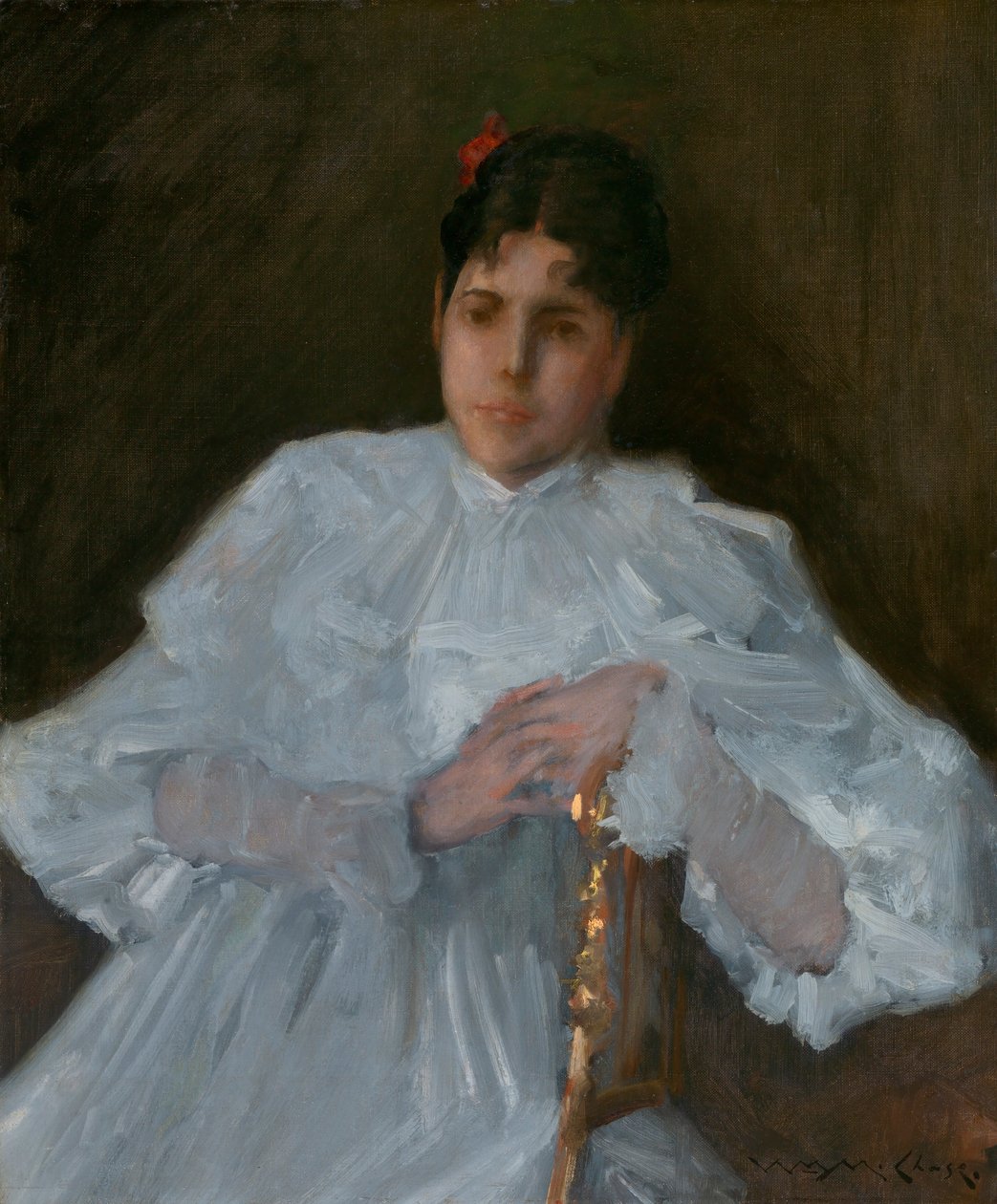 Meisje in Wit door William Merritt Chase