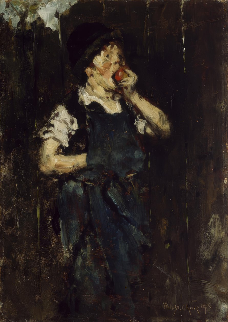 De leerling (jongen met appel) door William Merritt Chase