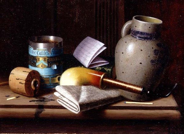 Stilleven met Three Castles Tabak door William Michael Harnett