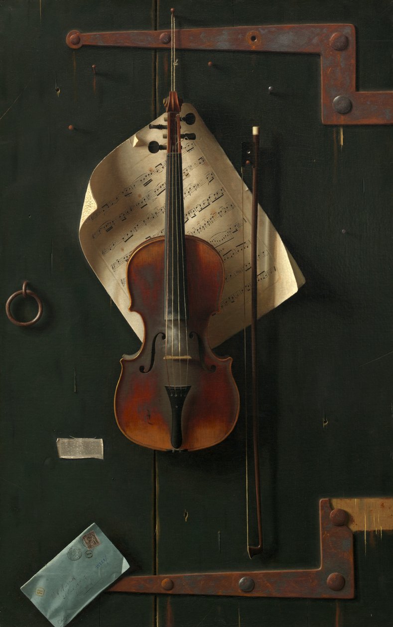 De Oude Viool, 1886 door William Michael Harnett