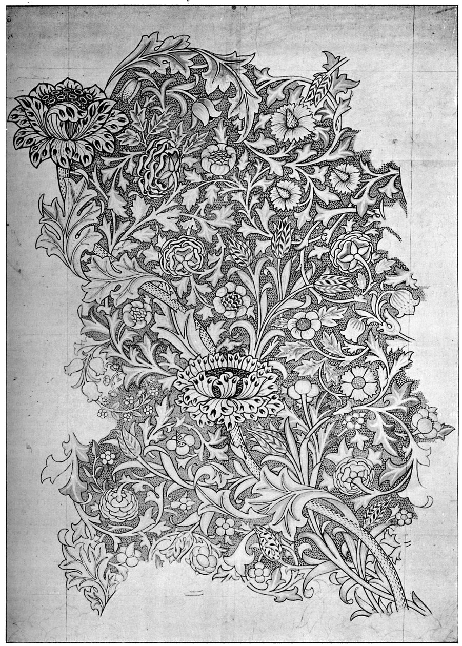Trent patroon bedrukt linnen, 1892 1934 door William Morris