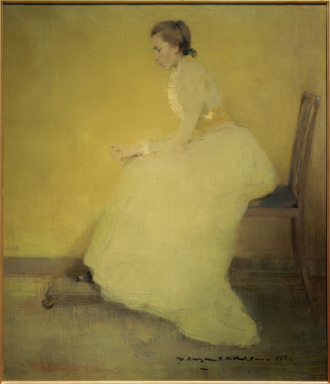 Vrouw in geel door William Nicholson